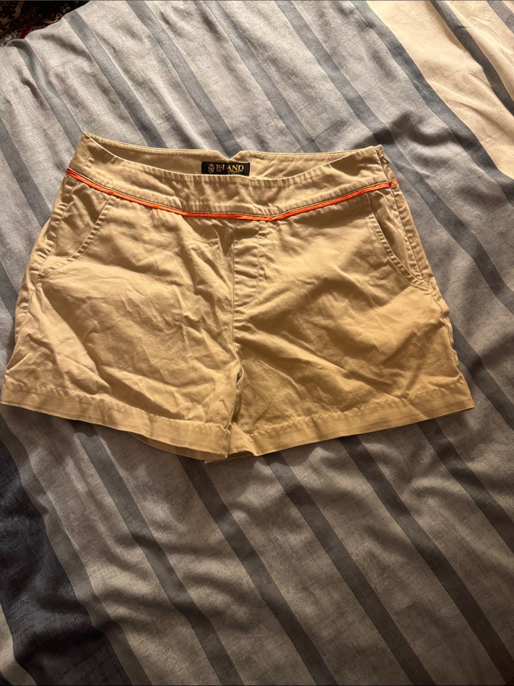 Eland Women's Khaki Shorts with Orange Trim